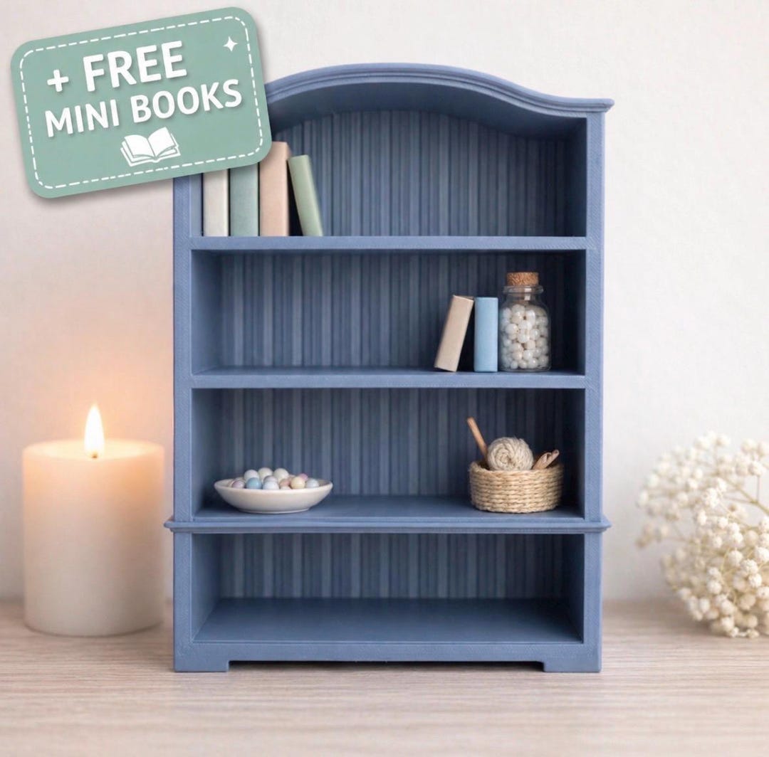 Mini Bookshelf | 3D Printed Shelf | Tiny Bookcase Decor | Dollhouse ...