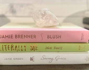 Green and Pink Decorative Book Stack