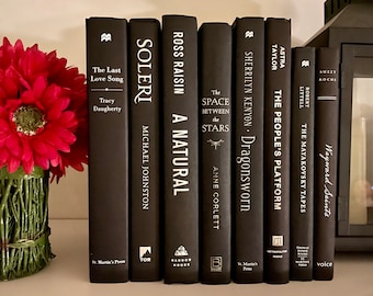 Black and White Decorative Book Stack Set