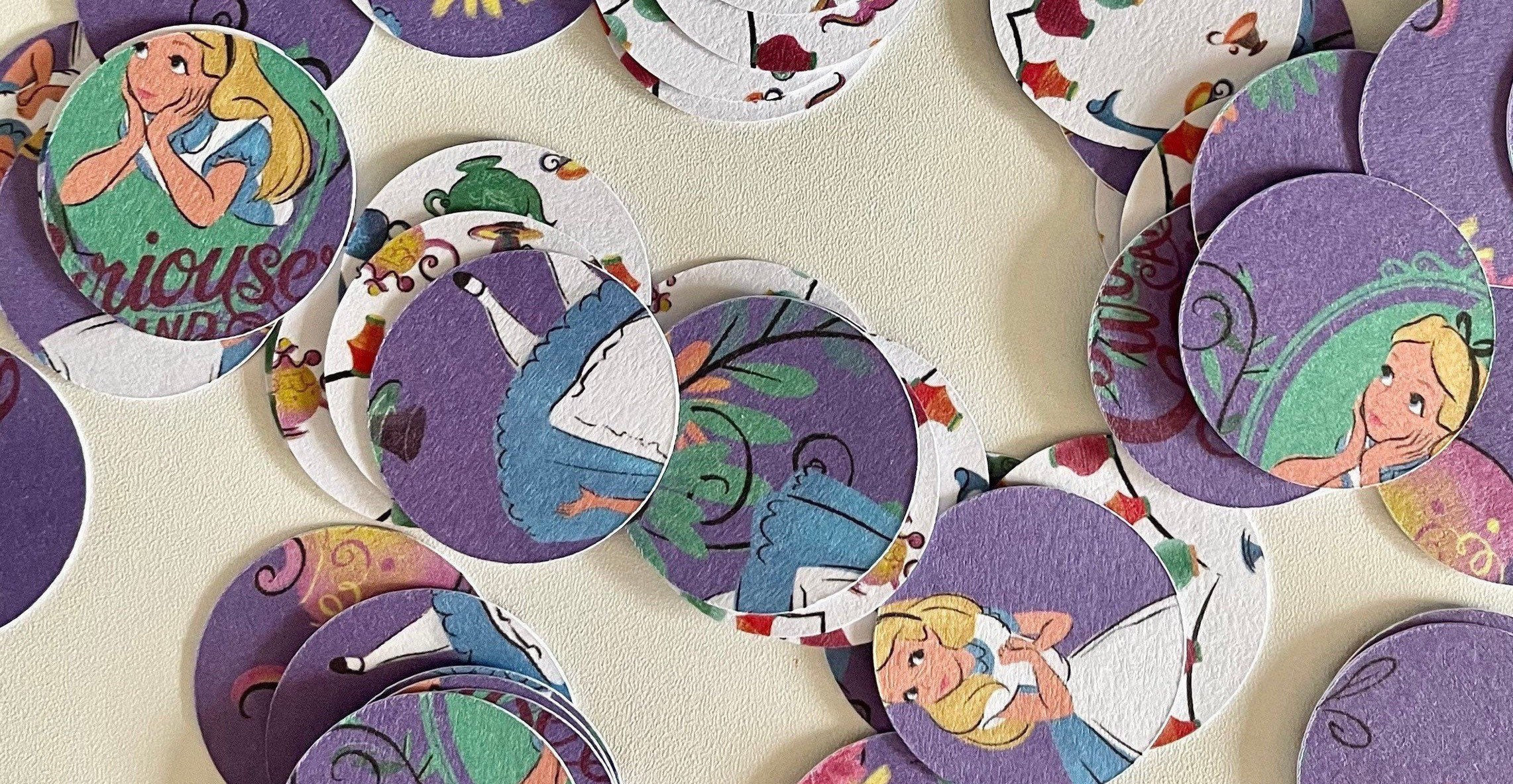 Purple Alice and Wonderland 200 Piece Circle Paper Confetti Scatter