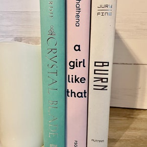 Pink and Aqua Decorative Book Stack - Etsy