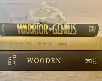 Gold and Black Decorative Book Stack