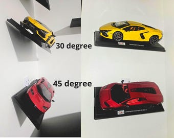 Exhibición de coches Maisto a escala 1:18 impresa en 3D. Exhibición de coleccionista para montaje en pared.