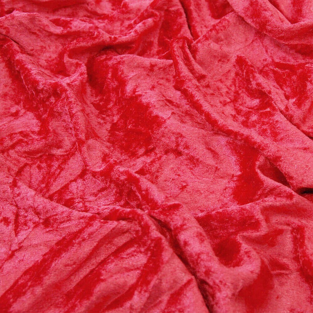  Velvet Fabric Thicken Velour Fabric Ice Flower Crushed Velvet  Craft Materials Used for DIY Crafts, Chair seat Covers, Home Decoration  150x100cm(Color:Red) : Everything Else