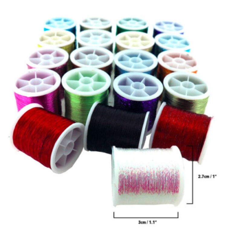 Metallic Glitter Thread 20 Pack 1mm Shiny Decorative Etsy UK