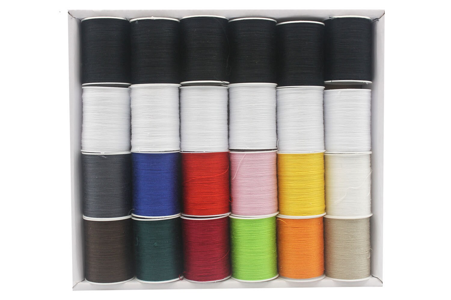 24 Colour Spools Finest Quality Sewing All Purpose 100% Pure Cotton Thread  Reel