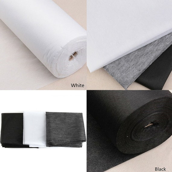 Iron on Fusible Interfacing BLACK HEAVY WEIGHT Fabric 100cm Wide