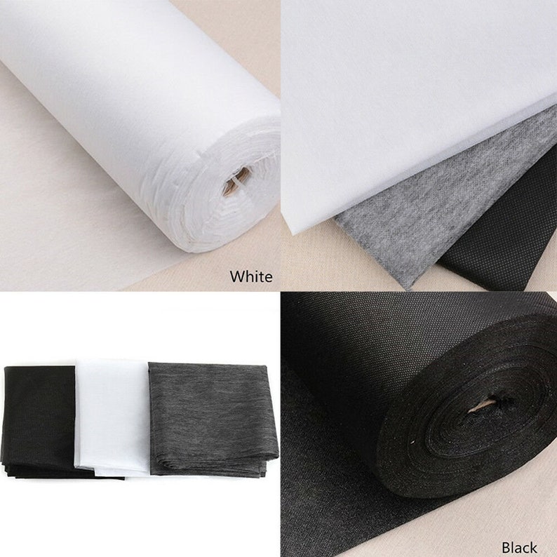 Iron on Fusible Interfacing BLACK HEAVY WEIGHT Fabric 100cm Etsy