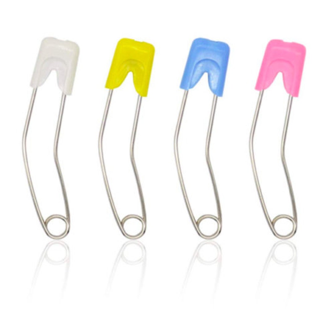 Pack of 4 Nappy Pins Baby Diaper Pins 6cm Safety Lock Pins for