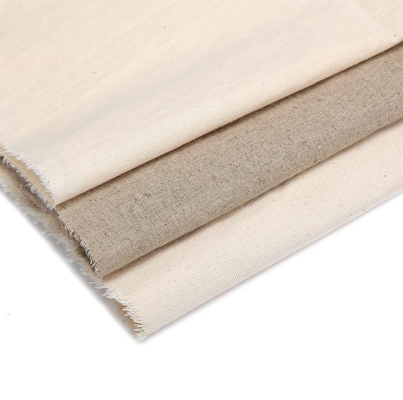 Lona Calico Algodón Lino Material de tela natural por metro Etsy