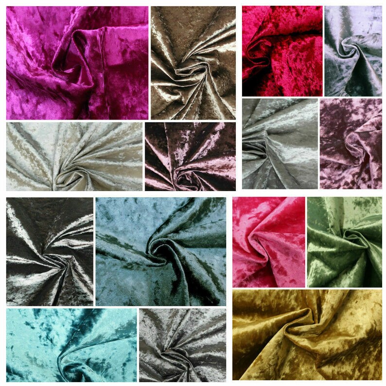 Premium Crushed Velvet Fabric 20 Colours Material 150cm Wide Etsy