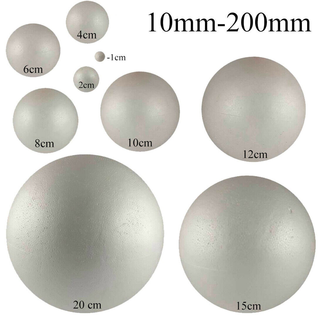 Extra Large Styrofoam Cones in Sets of Two, Two Sizes Height 30 Cm 11.81 or  39.5cm 15.55, Base Diameter 11 Cm 4.33 or 12.5cm 4.92 -  UK