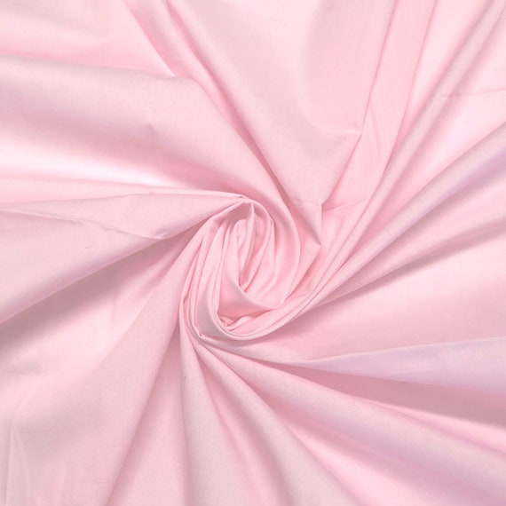 Pink Baby Pink Plain Polycotton Fabric Poly Cotton Dress Craft 115cm 45  Wide Colours per Metre 