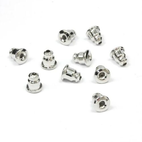 Sterling Silver 6.3mm Dia. Silicone-Covered Friction Ear Nut