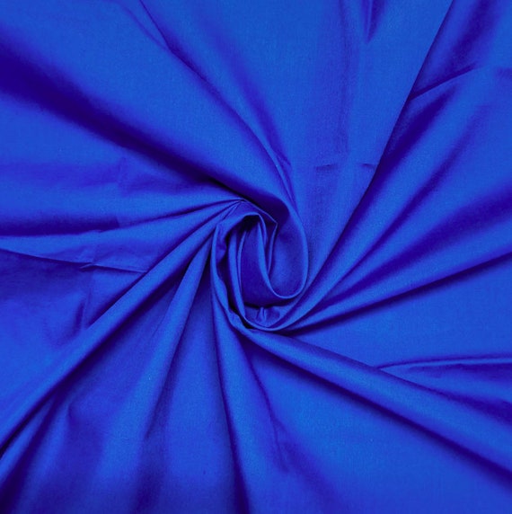 Buy Royal Blue Plain Polycotton Fabric Poly Cotton Dress Craft