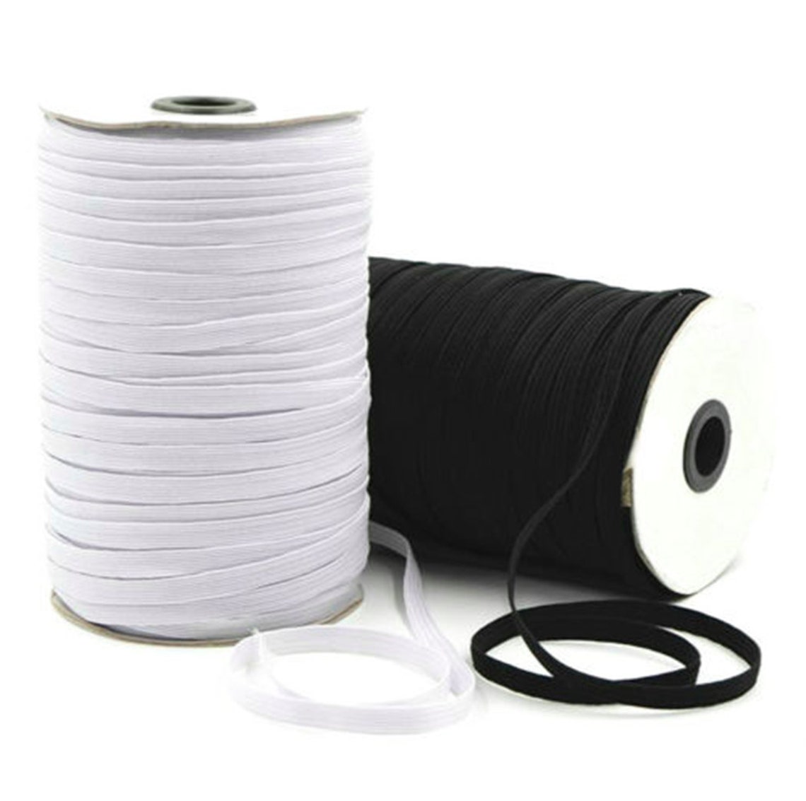 Premium Quality White Flat Cord 6mm Elastic Black/white for Etsy UK