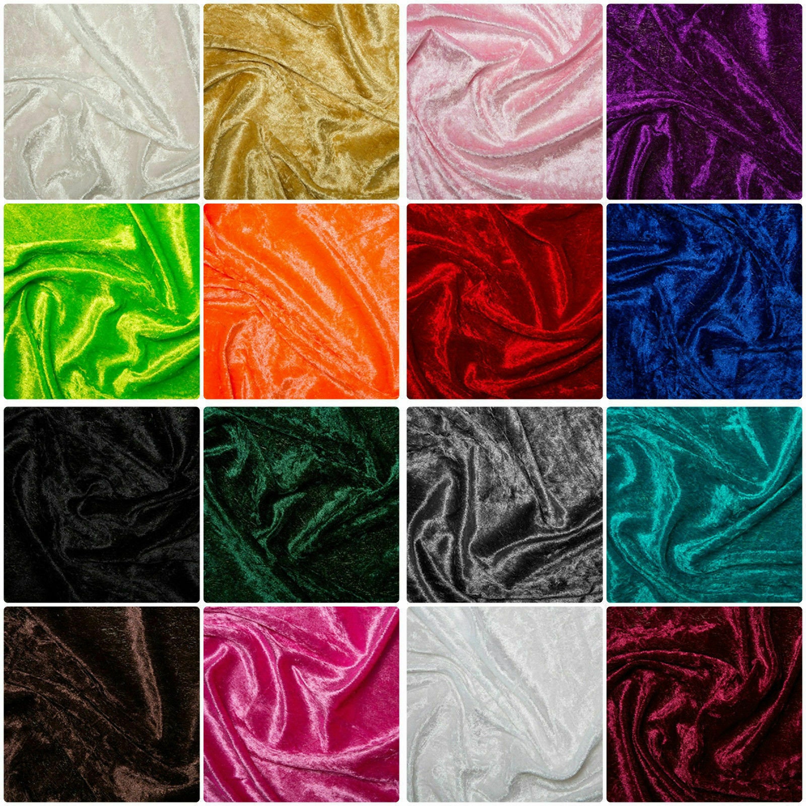 Premium Crushed Velvet Fabric 20 Colours Material 150cm Wide Etsy