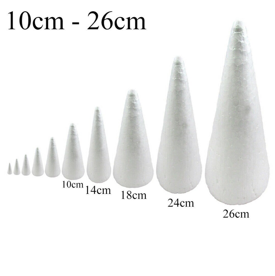 24 pcs 6 White Foam Cones