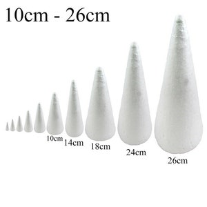 Generic 30PCS Blank Cone Shaped Styrofoam Polystyrene Foam For