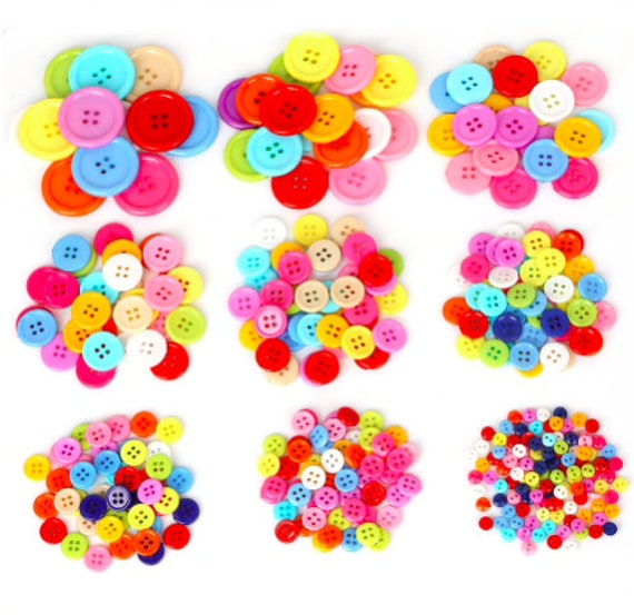 Various Buttons Mixes - Bags Assorted Colours & Various Mixed Sizes 11mm to  25mm