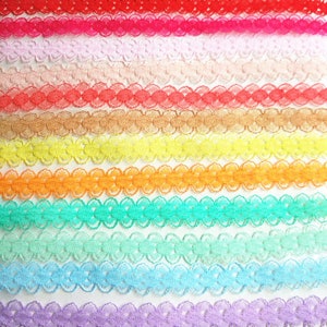 Vintage Style Lace Ribbon Pastel Colour Trimming Bridal Wedding Net Trim Scalloped Edge 60mm by Accessories Attic/® Hot Pink