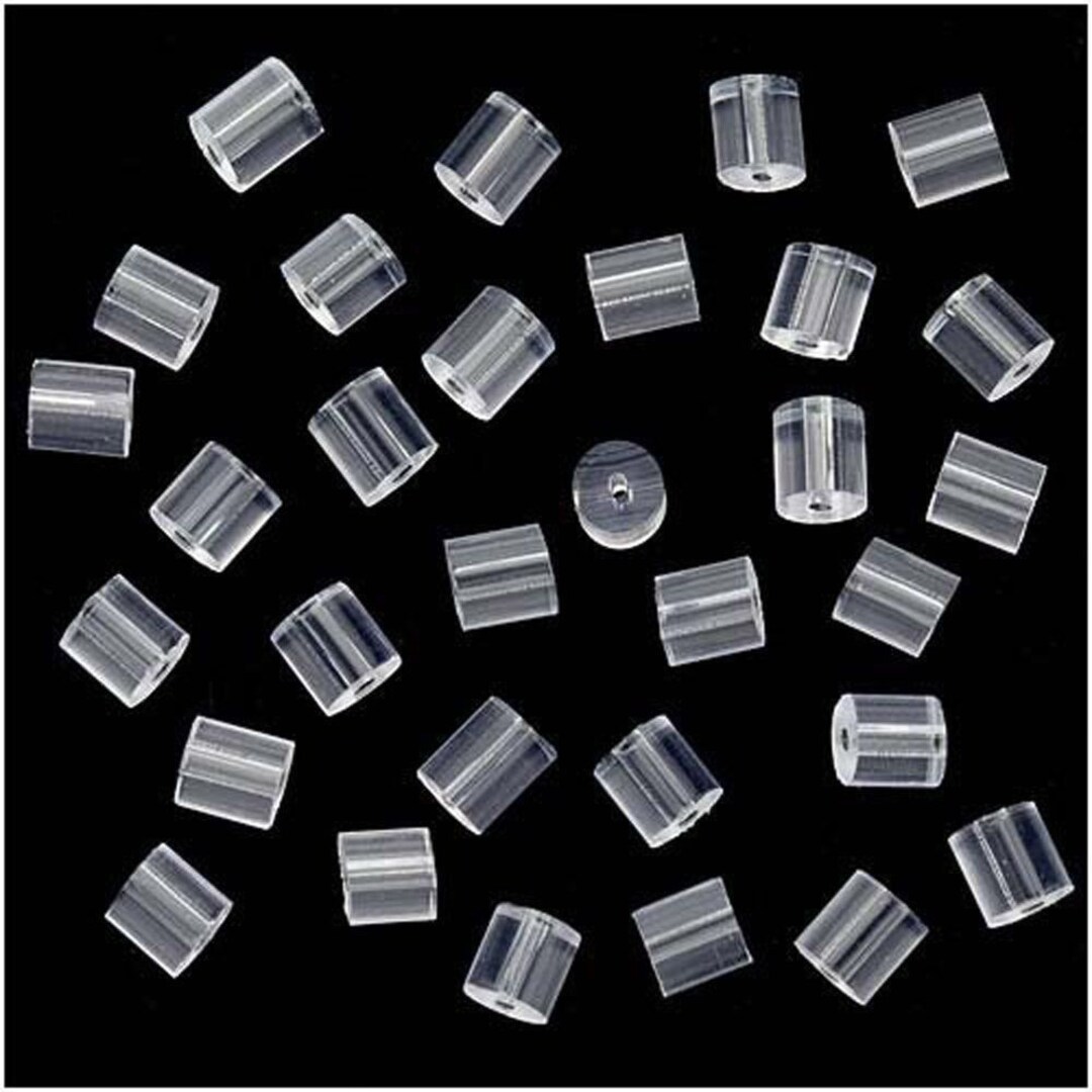 Rygai 100pcs Clear Soft Plastic Earring Findings Back Stoppers Earnuts Safe Tool-, Women's, Size: One Size