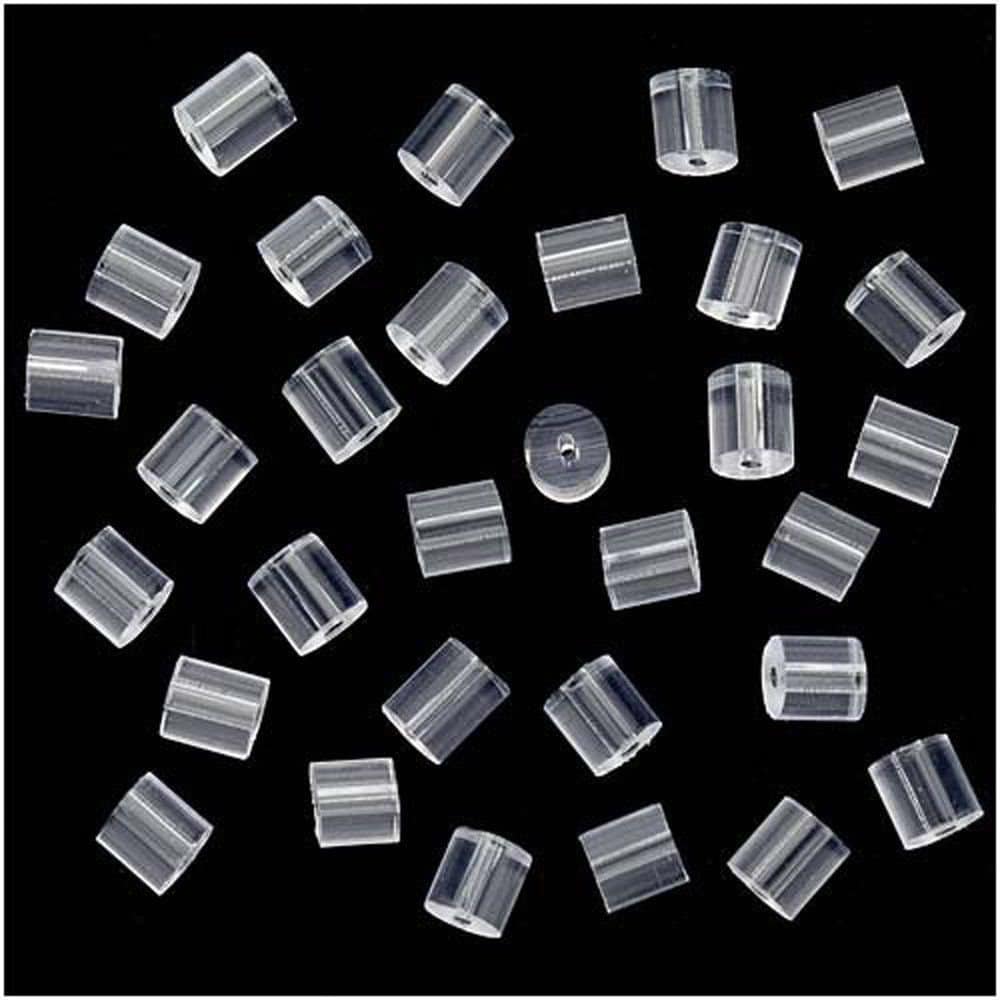100 X Soft Plastic Replacement Earring Backs Tube Back Stoppers Earnuts 