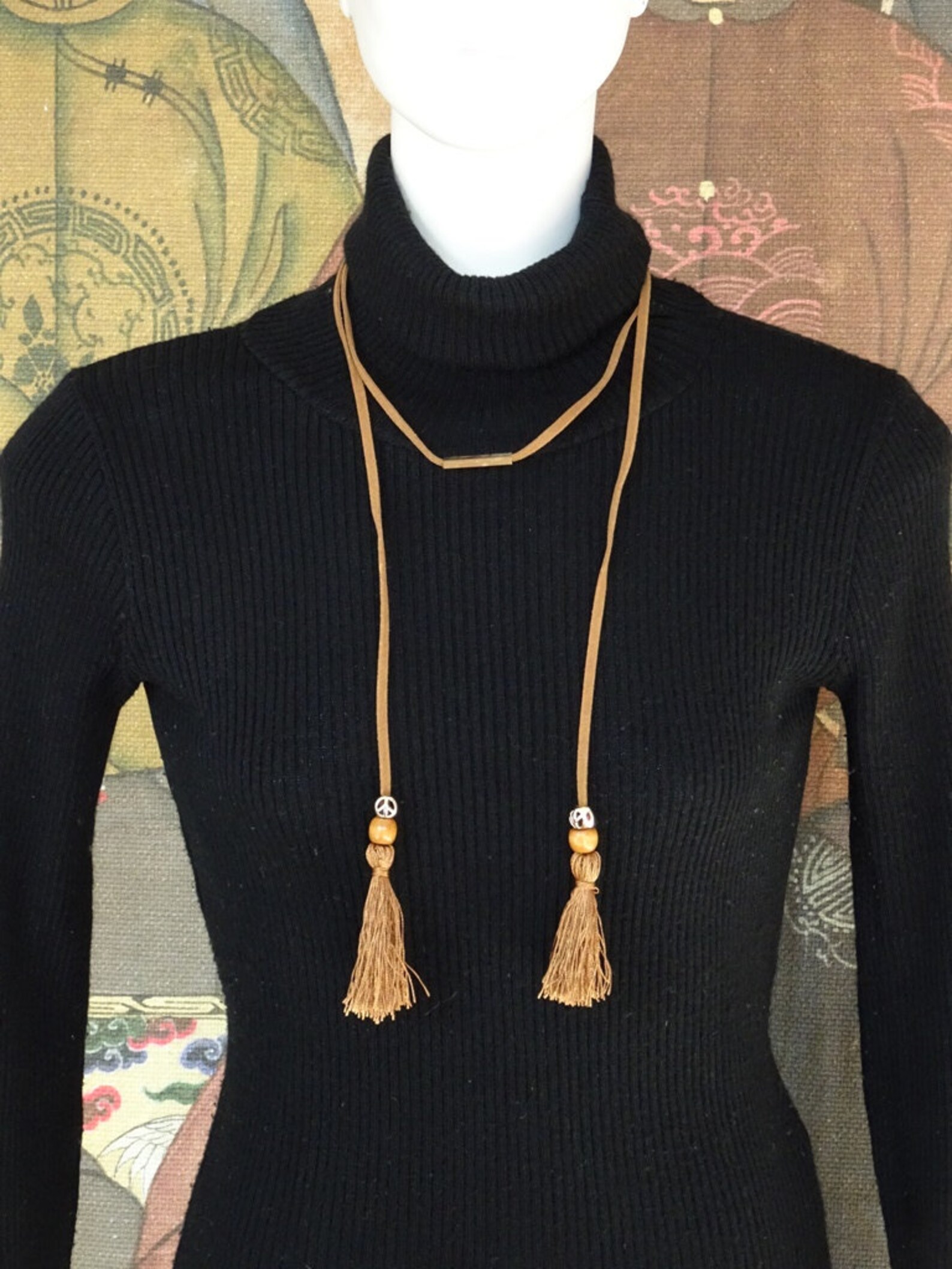 Imitation Suede Jewelry. Woman Jewelry. Brown Suede Necklace Etsy UK