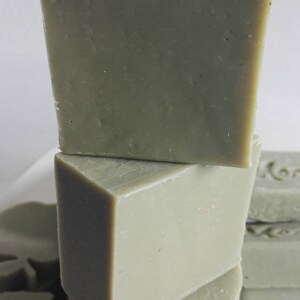 Green Clay: Handmade soap, with green clay and cucumber juice body, face, shampoo, toothpaste 100g image 2