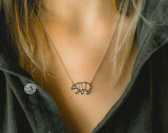 Mama Bear Necklace Silver and Gold