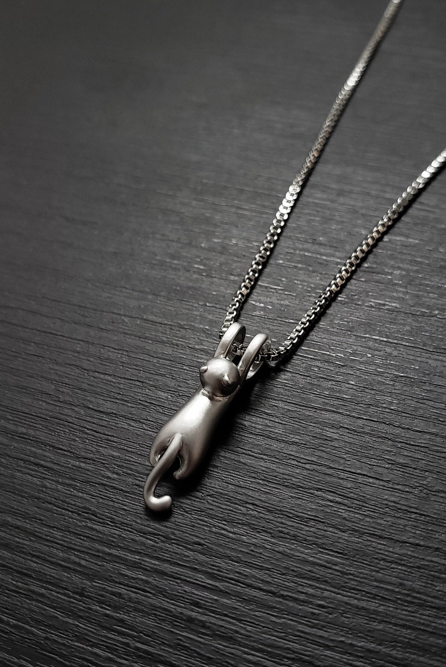 cat necklace silver