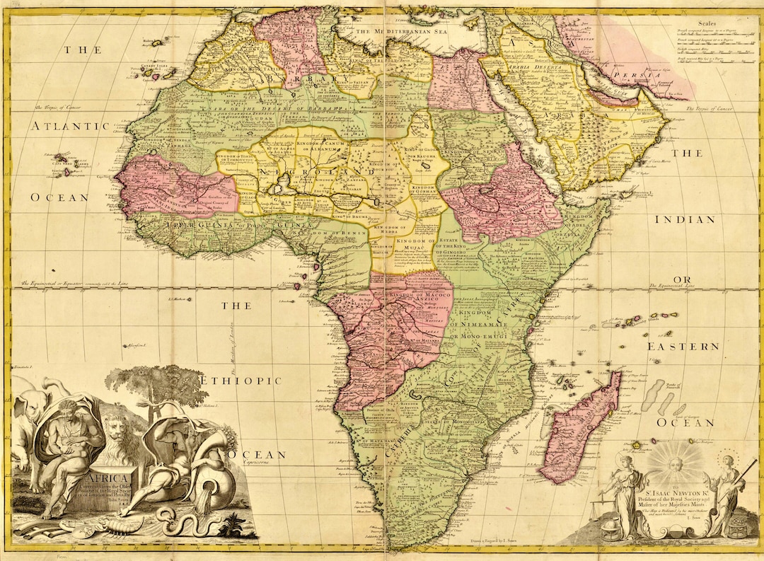 1725 British Map of Africa: Kingdom of Judah - John Senex (A1) - Etsy