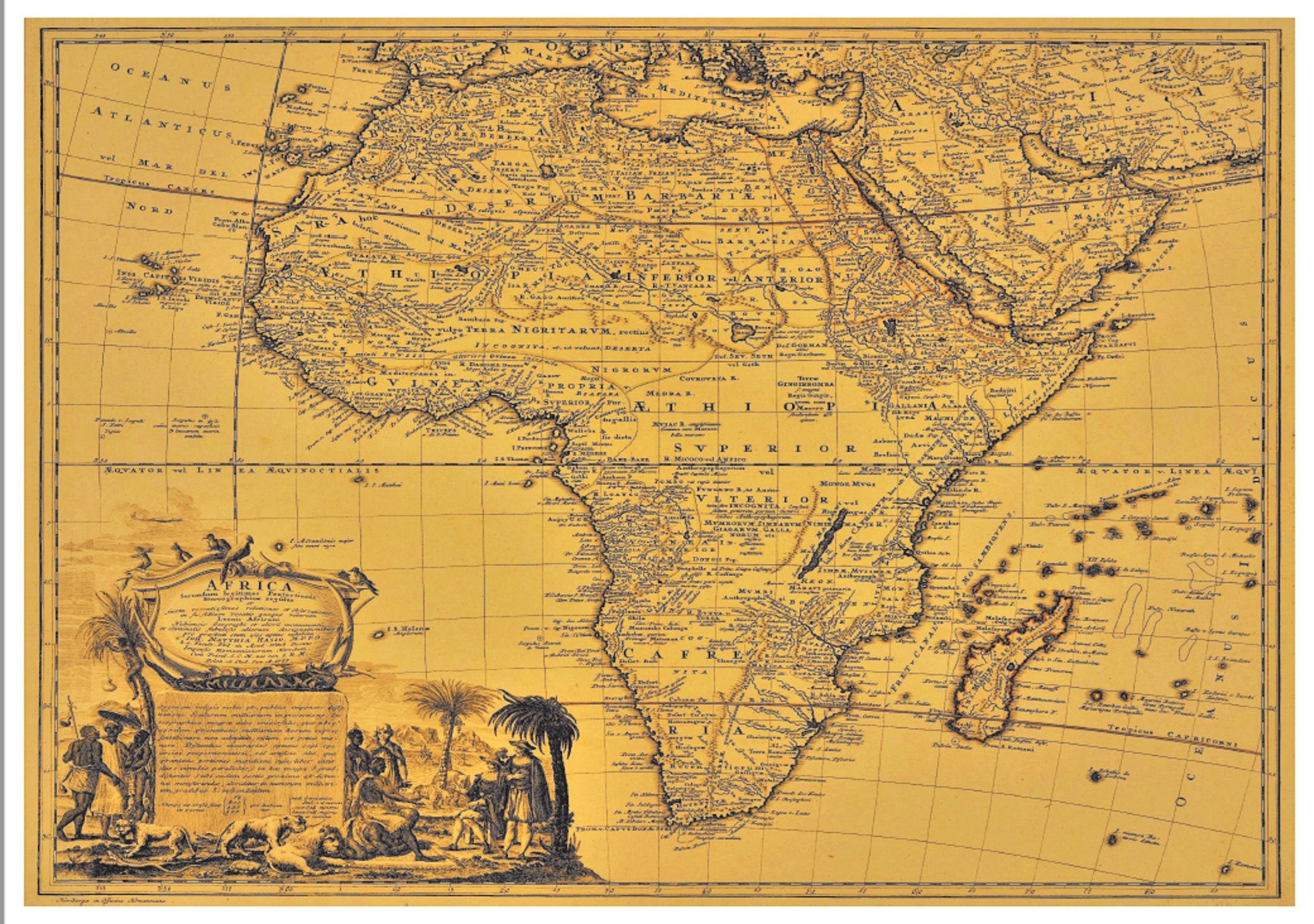 Kingdom Judah 1747 Map Of Africa 1737 German Map Showing The Kingdom Of Judah On The West - Etsy India