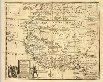 1747 British Map | Showing the Kingdom of Judah on the West Coast of Africa.