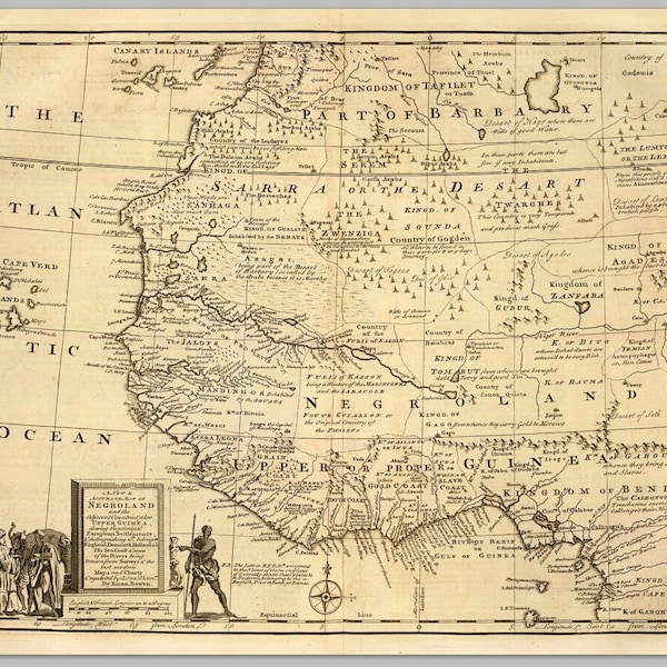 1747 British Map | Showing the Kingdom of Judah on the West Coast of Africa.