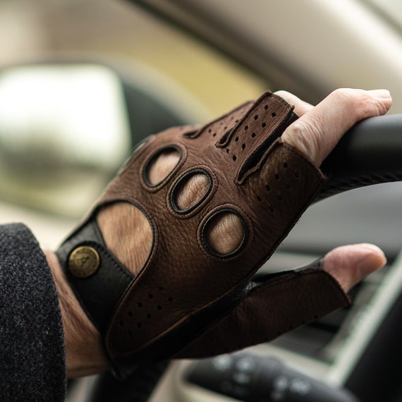 Crochet Driving Leather Gloves for Men's Top Fashion Car Gloves from  Deerskin 