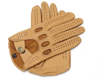 Gants de conduite pour hommes - TAN - cuir de daim - Taille 9.5 uniquement