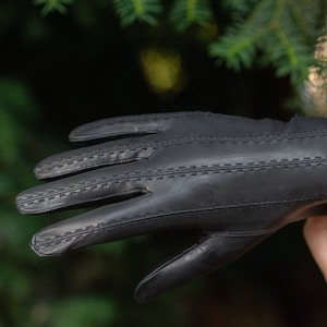 Women&#39;s UNLINED Gloves - BLACK - hairsheep leather