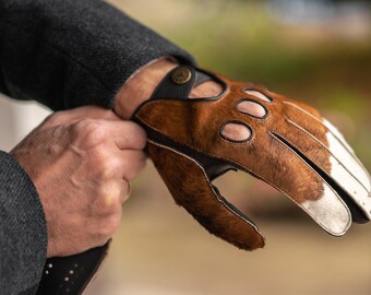 Heren RIJhandschoenen - COW-BRUIN - hertenleer