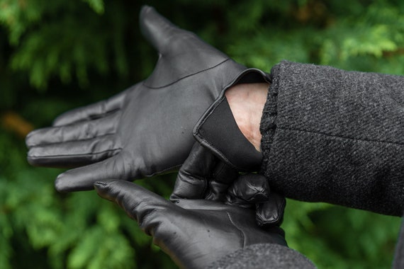 Black Deerskin Gloves Unlined