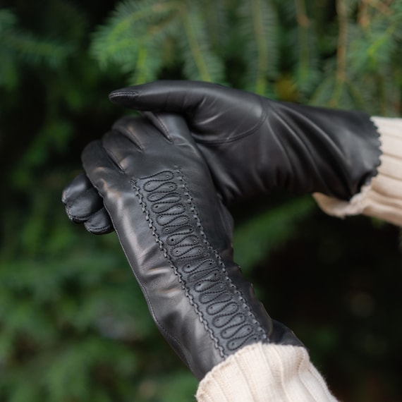 Women's UNLINED Gloves - BLACK - Hairsheep Leather - Etsy