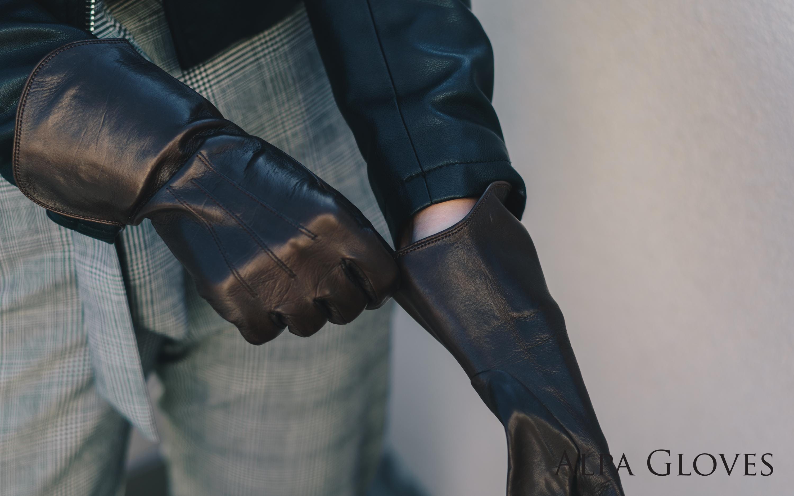 Silk lined leather gloves - Etsy 日本