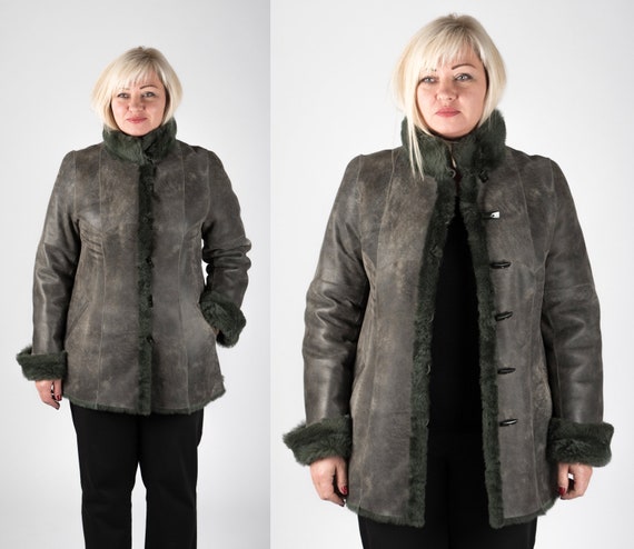plus size sheepskin jacket
