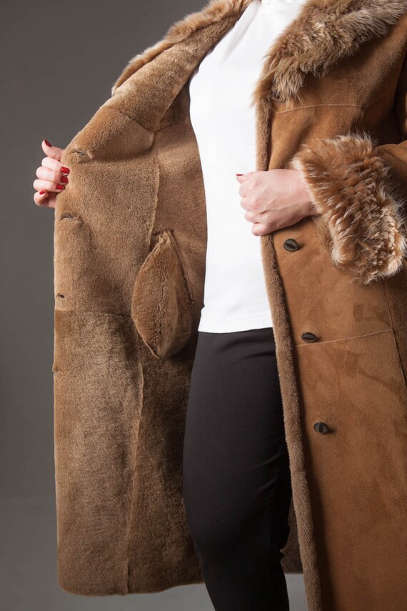 plus size faux shearling coat