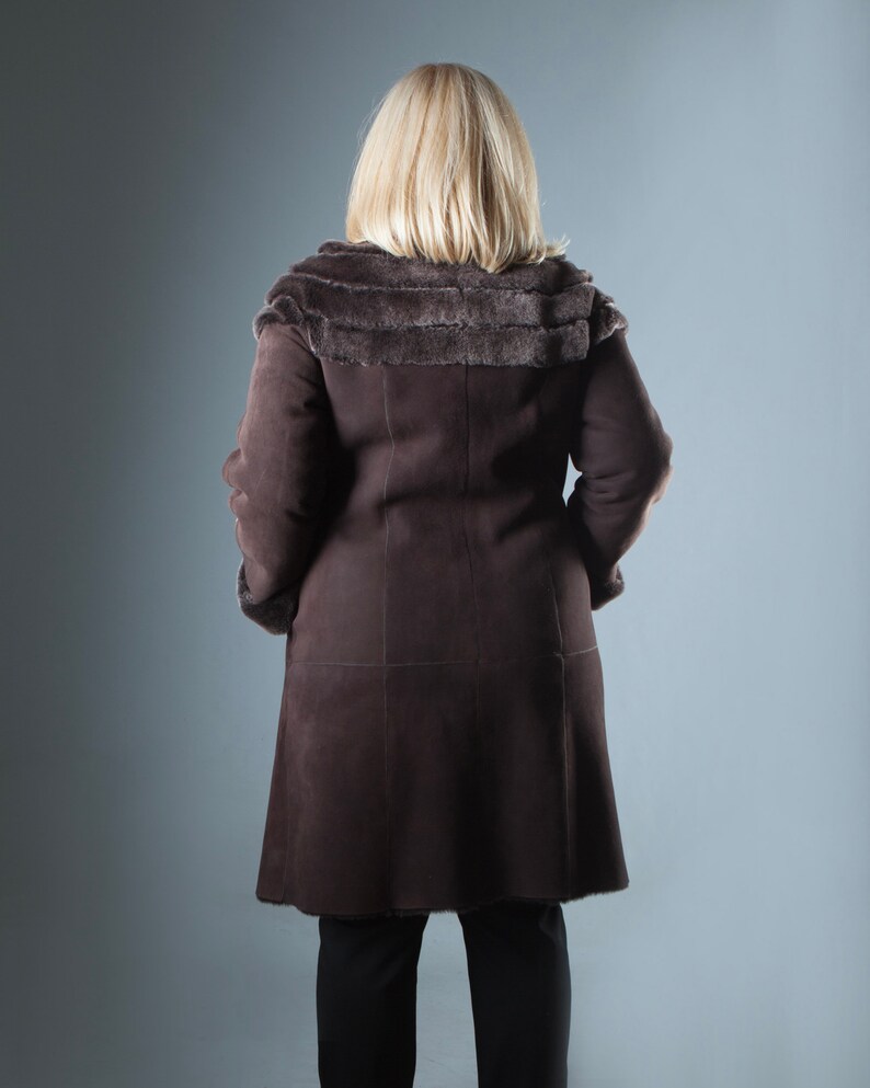 Plus Size Dark Brown Real Sheepskin Fur Women Coat Plus Size Etsy