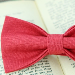 Cerise pink bow tie, wedding necktie, groomsmen necktie, pocket square, noeuds papillone, bow tie for men, kids necktie, kids bow tie, ties