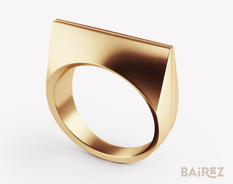 Minimalist Unisex Jewelry Minimalism Minimalist Ring Future Minimal Futuristic Unisex ring Modernist Jewelry Minimal Future Gold