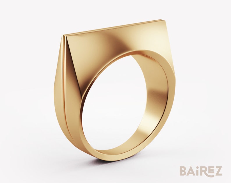 Minimalist Unisex Jewelry Minimalism Minimalist Ring Future Minimal Futuristic Unisex ring Modernist Jewelry Minimal Future Gold