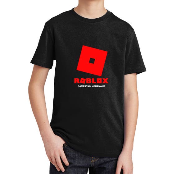 roblox personalised gamertag t shirt custom kids gift printed etsy roblox custom shirt