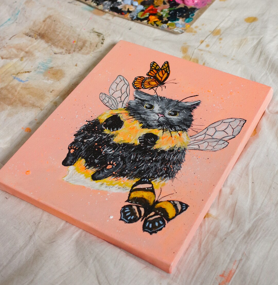 Funny Cat Painting Original Art Etsy Funny Cat Painting Original Art Etsy